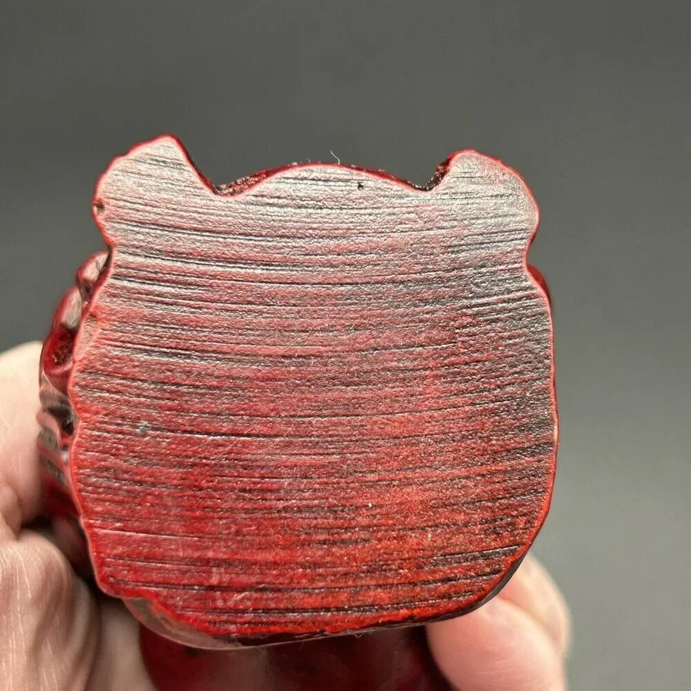 Buddha Figure Hotei Figurine Mahogany Red Resin 4